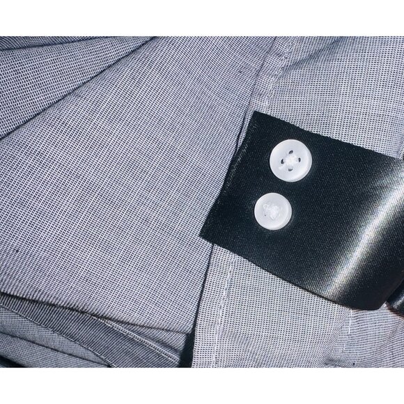 H&M Mens Slim Fit Easy Iron Gray Button-Up Shirt Long Sleeve Extra Buttons 2XL - Picture 5 of 5